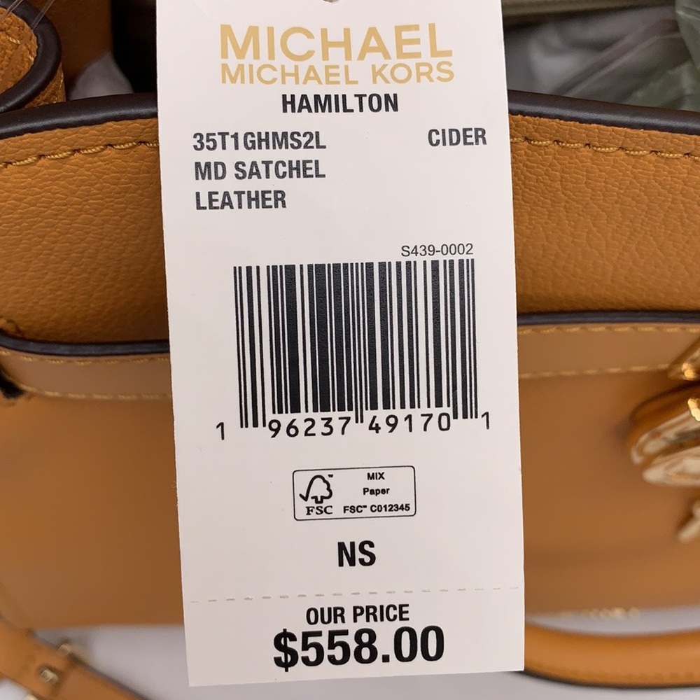 Michael Kors Hamilton Meidum Satchel Shoulder Crossbody Bag CIDER COLOR - Picture 14 of 14